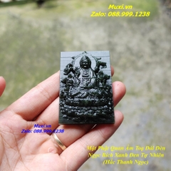 MẶT DÂY CHUYỀN QUAN ÂM BỒ TÁT NGỌC BÍCH ĐEN TỰ NHIÊN