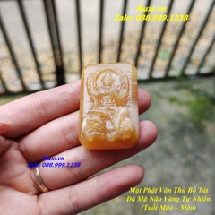MẶT DÂY CHUYỀN PHẬT VĂN THÙ BỒ TÁT ĐÁ MÃ NÃO VÀNG