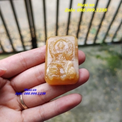 MẶT DÂY CHUYỀN PHẬT VĂN THÙ BỒ TÁT ĐÁ MÃ NÃO VÀNG