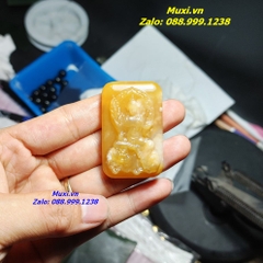 MẶT DÂY CHUYỀN PHẬT VĂN THÙ BỒ TÁT ĐÁ MÃ NÃO VÀNG