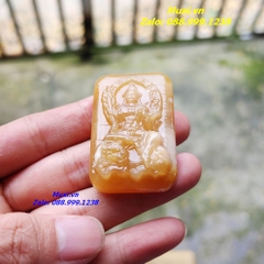 MẶT DÂY CHUYỀN PHẬT VĂN THÙ BỒ TÁT ĐÁ MÃ NÃO VÀNG