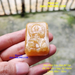 MẶT DÂY CHUYỀN PHẬT VĂN THÙ BỒ TÁT ĐÁ MÃ NÃO VÀNG