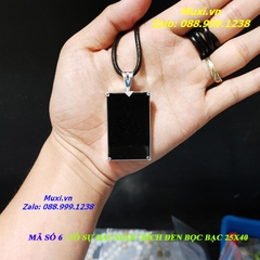 MẶT DÂY CHUYỀN VÔ SỰ BÀI NGỌC BÍCH ĐEN TỰ NHIÊN BỌC BẠC