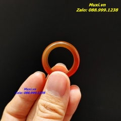 NHẪN ĐÁ PHONG THUỶ - ĐÁ MÃ NÃO  ĐỎ TỰ NHIÊN
