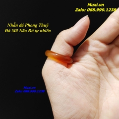 NHẪN ĐÁ PHONG THUỶ - ĐÁ MÃ NÃO  ĐỎ TỰ NHIÊN