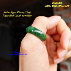 NHẪN NGỌC PHONG THUỶ NGỌC BÍCH XANH TỰ NHIÊN