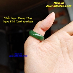 NHẪN NGỌC PHONG THUỶ NGỌC BÍCH XANH TỰ NHIÊN