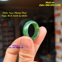 NHẪN NGỌC PHONG THUỶ NGỌC BÍCH XANH TỰ NHIÊN