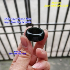 NHẪN NGỌC PHONG THUỶ NGỌC BÍCH ĐEN TỰ NHIÊN