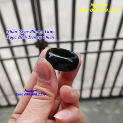 NHẪN NGỌC PHONG THUỶ NGỌC BÍCH ĐEN TỰ NHIÊN