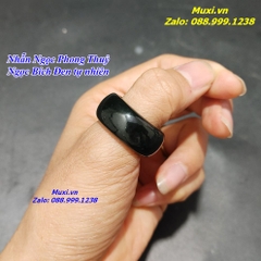 NHẪN NGỌC PHONG THUỶ NGỌC BÍCH ĐEN TỰ NHIÊN