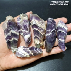 ĐÁ THẠCH ANH TÍM GÂN BÒ THÔ TỰ NHIÊN - Mẫu DT20