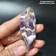 ĐÁ THẠCH ANH TÍM GÂN BÒ THÔ TỰ NHIÊN - Mẫu DT20