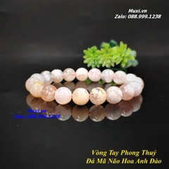 VÒNG TAY ĐÁ MÃ NÃO HOA ANH ĐÀO TỰ NHIÊN
