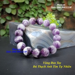 VÒNG TAY ĐÁ THẠCH ANH TÍM GÂN BÒ TỰ NHIÊN