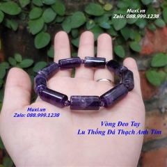 VÒNG TAY LU THỐNG THẠCH ANH TÍM TỰ NHIÊN - Mẫu VTD15