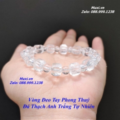 VÒNG TAY ĐÁ THẠCH ANH TRẮNG TỰ NHIÊN