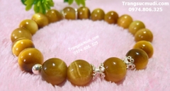 VÒNG TAY ĐÁ MẮT HỔ VÀNG TÂM 8MM