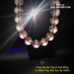 VÒNG TAY ĐÁ THẠCH ANH HỒNG CÓ SAO TỰ NHIÊN
