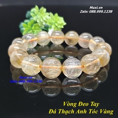 VÒNG TAY THẠCH ANH TÓC VÀNG - MẪU VTD08