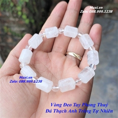 VÒNG TAY THẠCH ANH TRẮNG TỰ NHIÊN - Mẫu VTD16