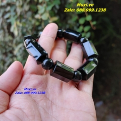 VÒNG ĐEO TAY LU THỐNG NGỌC BÍCH ĐEN TỰ NHIÊN CHO NAM