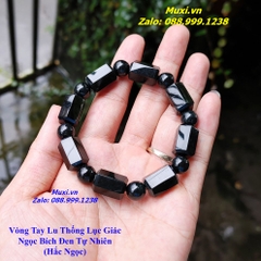VÒNG ĐEO TAY LU THỐNG NGỌC BÍCH ĐEN TỰ NHIÊN CHO NAM