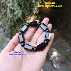 VÒNG ĐEO TAY LU THỐNG NGỌC BÍCH ĐEN TỰ NHIÊN CHO NAM