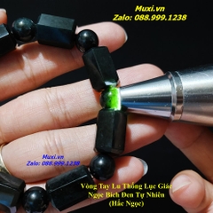 VÒNG ĐEO TAY LU THỐNG NGỌC BÍCH ĐEN TỰ NHIÊN CHO NAM