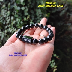 VÒNG ĐEO TAY MIX LU THỐNG NGỌC BÍCH ĐEN TỰ NHIÊN