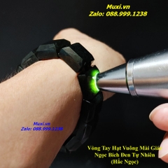 VÒNG ĐEO TAY HẠT VUÔNG NGỌC BÍCH ĐEN TỰ NHIÊN