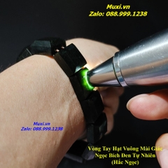 VÒNG ĐEO TAY HẠT VUÔNG NGỌC BÍCH ĐEN TỰ NHIÊN