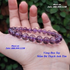 VÒNG TAY ĐÁ THẠCH ANH TÍM TỰ NHIÊN - Mẫu VTD11
