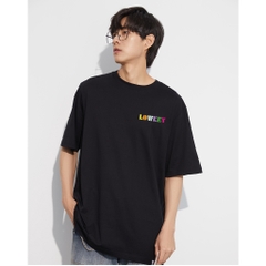 Áo thun form rộng nam nữ cổ tròn in hình mèo hoạ tiết LOWKEY cao cấp K0001 - Vải cotton 2 Màu đen - Trắng