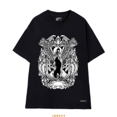 Áo Tee cổ tròn nam nữ tay ngắn in hoạ tiết cổ đại LOWKEY đẹp K0008 - Form rộng vải cotton 2022