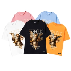 Áo thun unisex nam nữ tay lỡ thiên sứ LOWKEY đẹp K0007 - Form rộng cổ tròn vải cotton 2022