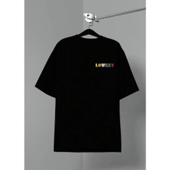 Áo thun form rộng nam nữ cổ tròn in hình mèo hoạ tiết LOWKEY cao cấp K0001 - Vải cotton 2 Màu đen - Trắng