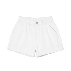 K2010 LOWKEY_QUẦN SHORT KAKI NỮ TRẮNG/ĐEN CHẤT VẢI DÀY DẶN, PHONG CÁCH BASIC