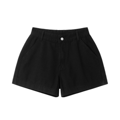 K2010 LOWKEY_QUẦN SHORT KAKI NỮ TRẮNG/ĐEN CHẤT VẢI DÀY DẶN, PHONG CÁCH BASIC