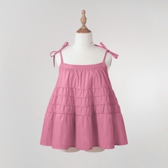 K5215 LOWKEY_ÁO HAI DÂY BABYDOLL TẦNG BỒNG XÒE VẢI DÙ NHĂN THOÁNG MÁT