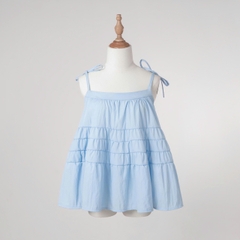 K5215 LOWKEY_ÁO HAI DÂY BABYDOLL TẦNG BỒNG XÒE VẢI DÙ NHĂN THOÁNG MÁT