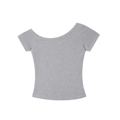 K5211 LOWKEY_ÁO LỆCH VAI ÔM BODY TAY NGẮN CHẤT THUN BORIP CO GIÃN, MỀM MẠI