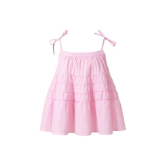 K5215 LOWKEY_ÁO HAI DÂY BABYDOLL TẦNG BỒNG XÒE VẢI DÙ NHĂN THOÁNG MÁT