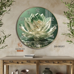 Tranh Đồng Hồ Sen Tinh Tế Nghệ Thuật Thu Hút Tài Lộc Huyền My Decor DH-00197