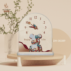 Tranh Đồng Hồ Bowny Clock Để Bàn Nhỏ Dễ Thương; Decor Góc Học Tập; Góc Làm Việc; Quà Tặng Độc Đáo Huyền My Decor DH-00389