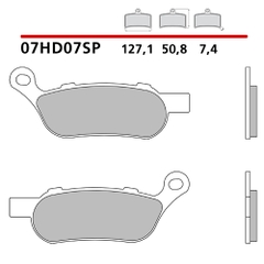 Bố thắng sau Harley Davidson Fat Boy/Bob, Low Rider, Glide 2010-17 - Brembo 07HD07