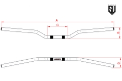 Ghi đông Accossato Nhôm - Đen Ø 22