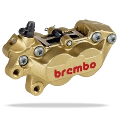 Heo thắng Brembo 4 piston đúc P4 30/34 màu vàng logo đỏ