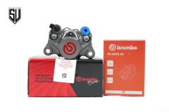 Heo thắng Brembo 2 piston đối xứng màu xám Logo đỏ
