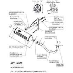 Pô Leovince 4road Honda Sh 300i 2016 - 2020 Full kit cổ pô Inox